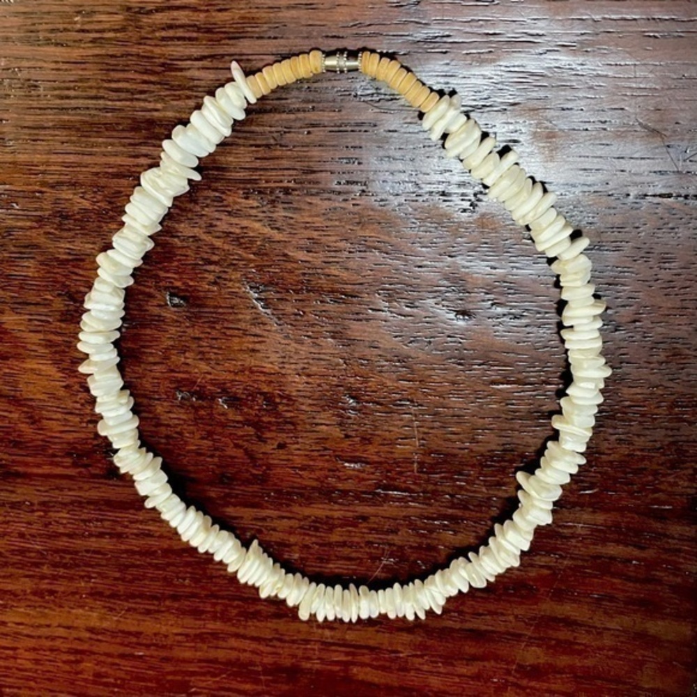 18" White Puka Shell Necklace